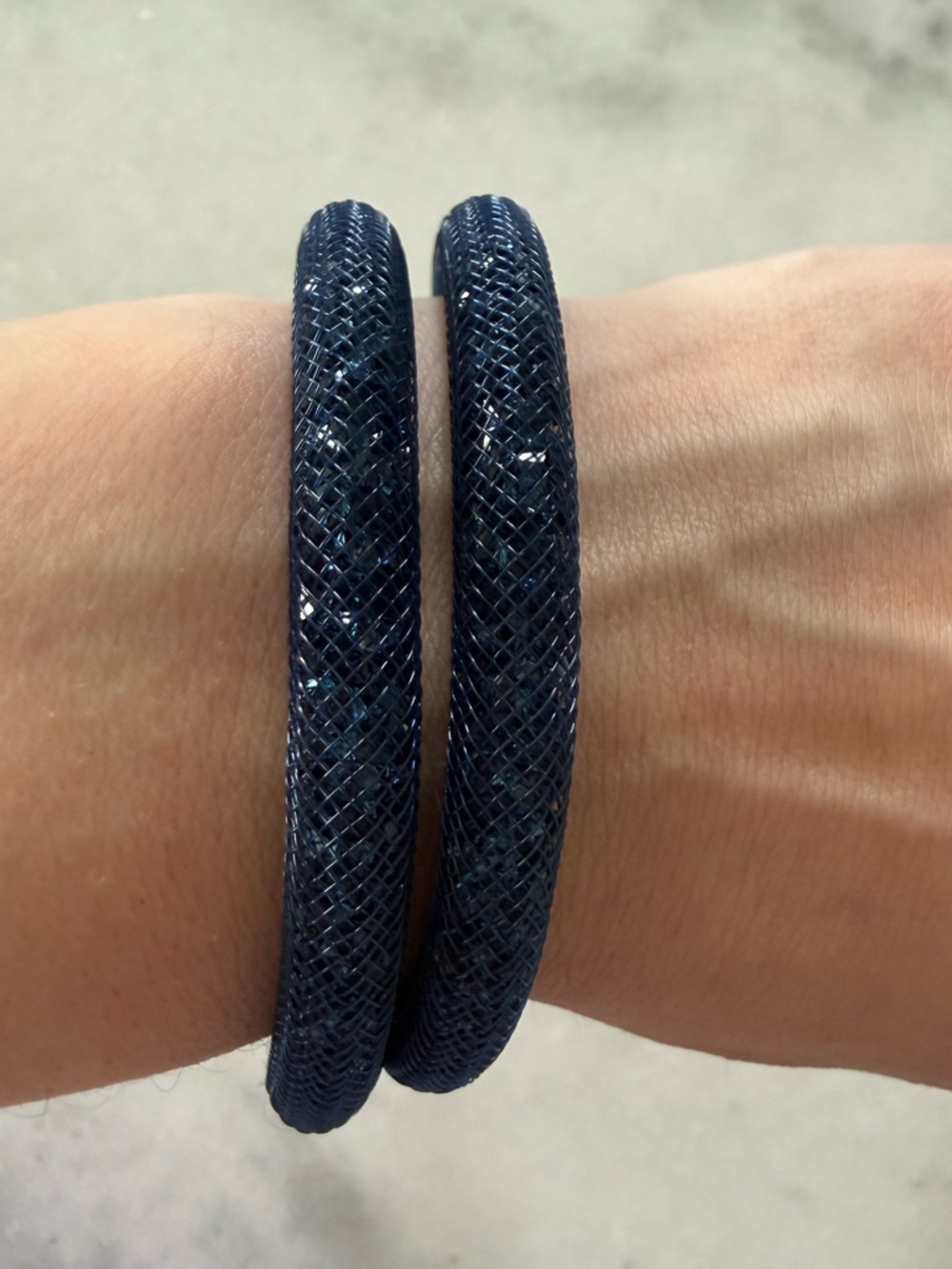 Swarovski Navy Blue Mesh Wrap Bracelet